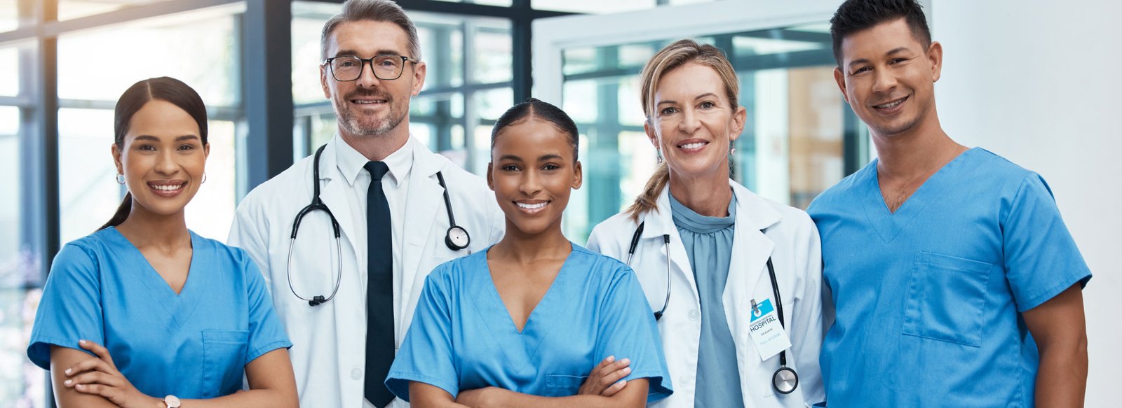 group of doctor and nurse smiling