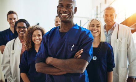group of doctors smiling