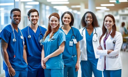 group of doctors smiling