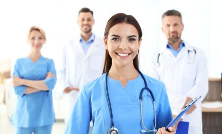 group of doctors smiling
